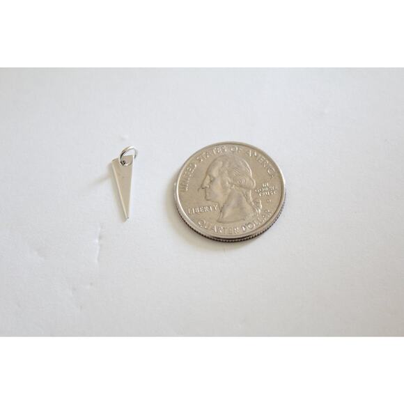 Sterling Silver Triangle Dangle Charm, Silver Triangle Layering Charm - Picture 2 of 4
